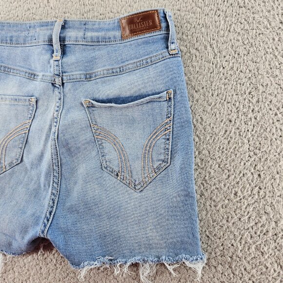 Hollister Shorts‎ Womens 25 Blue Ultra High Rise Distressed Cut Offs Frayed Hem - Picture 16 of 16